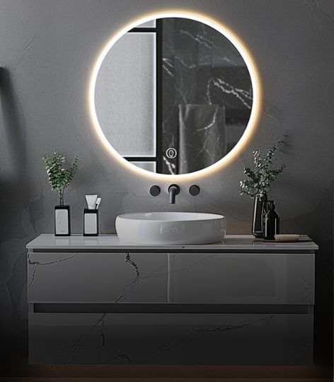 Circular LED mirror